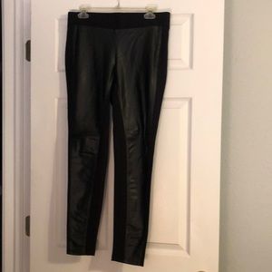 Ann Taylor Faux Leather Front Panel Leggings